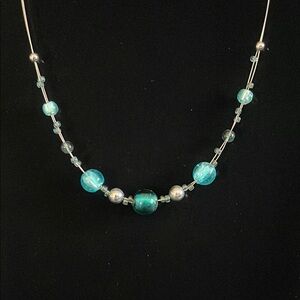 3/$25 🍀Lia Sophia Silver and Blue Beaded Necklace